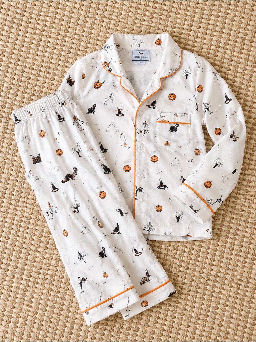 Petite Plume Halloween Pajama Set | Size 12–18 Months | Ghost & Pumpkin Print